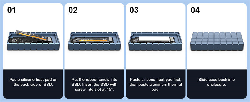 MAIWO Externe Behuizing - USB C 4.0 - M.2 NVMe SSD 2280 - 8TB - Geschikt voor Laptop, PC & Tablet - Linux en Windows