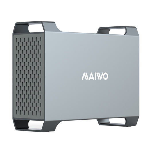 MAIWO Externe behuizing - USB C 3.1 - 2x 3,5" SATA HDD - Geschikt voor PC & Laptop - Windows & Linux