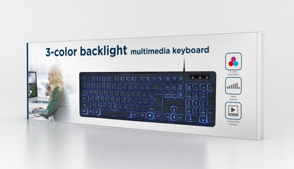 Gembird toetsenbord (zwart) met backlight