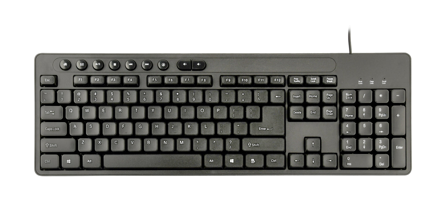 Gembird Toetsenbord en Muis - Stille Toetsenbord - Multimediaknoppen - QWERTY