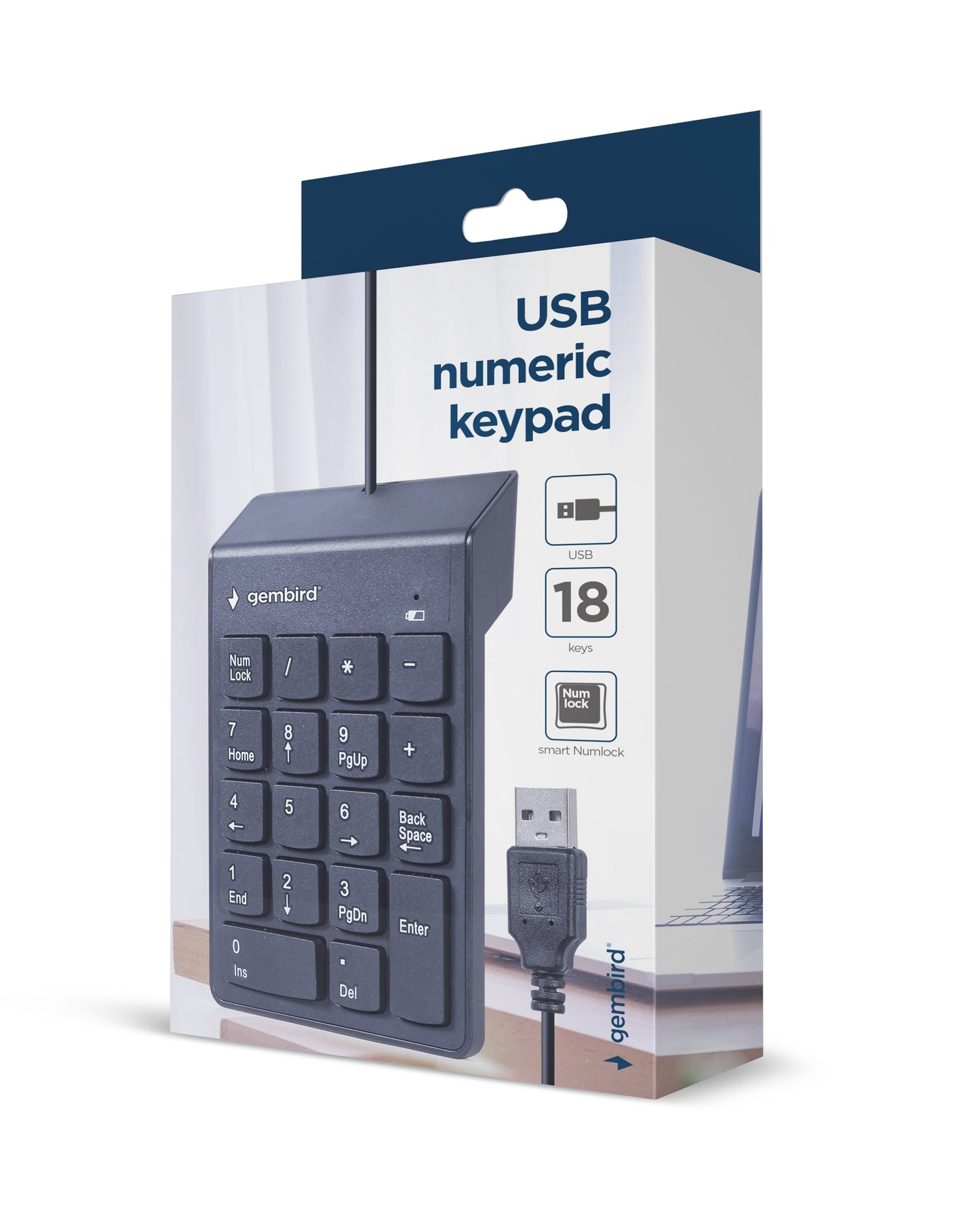 Gembird Numeriek Toetsenbord  - Draadloos - Toetsenborden - Numpad USB - Zwart