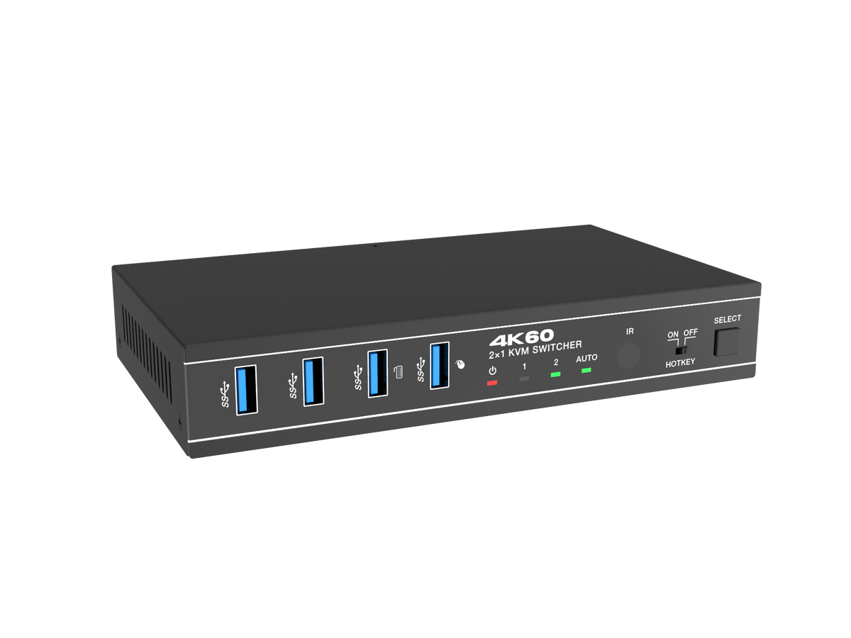 Nördic 2 naar 1 KVM Switch - USB-C en HDMI - Geschikt voor laptop en PC combinatie - 4K60Hz