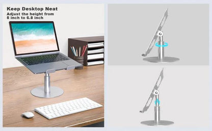 NÖRDIC Universele laptop standaard - Notebook en Laptopverhoger - Aluminium - 360 Graden draaibaar - Tot 17.3" schermen