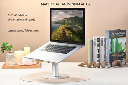 NÖRDIC Universele laptop standaard - Notebook en Laptopverhoger - Aluminium - 360 Graden draaibaar - Tot 17.3" schermen