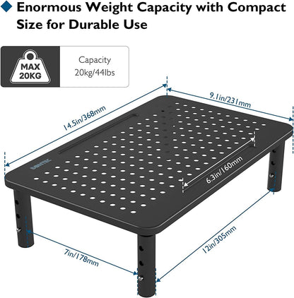 NÖRDIC Bureau verhoger Geschikt voor voor monitor, laptop, printer en TV - tot 20kg - Hoogte verstelbaar - Ergonomisch