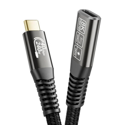 NÖRDIC Thunderbolt 4 Verlengkabel 2m - USB-C male naar female - 100W snelladen - 40Gbps - 8K 60Hz - Voor MacBook, SSD en Dockingstations