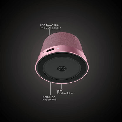 NÖRDIC Magnetische Luidspreker - Bluetooth 5.3 - 3W - TWS Stereo - Geschikt voor Tablet & Smartphone - Roze