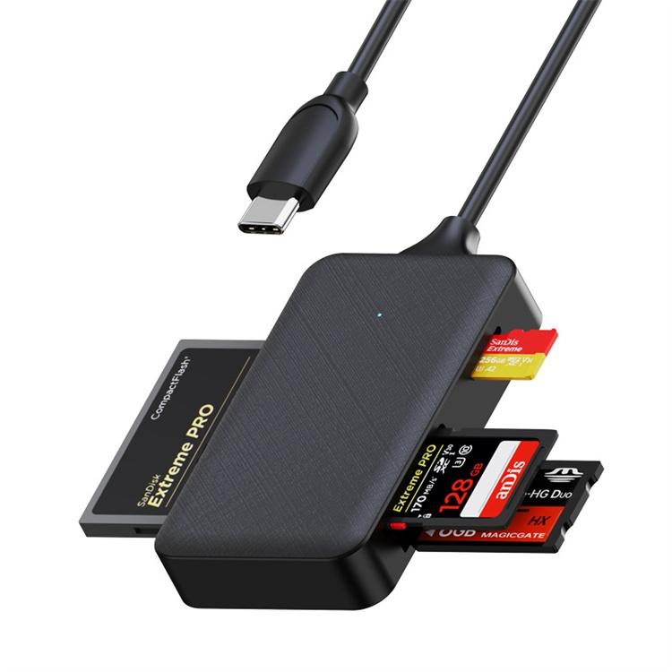 Nördic CRD-055 USB-C Card Reader – 4-in-1 - CF, SD, MicroSD and MS