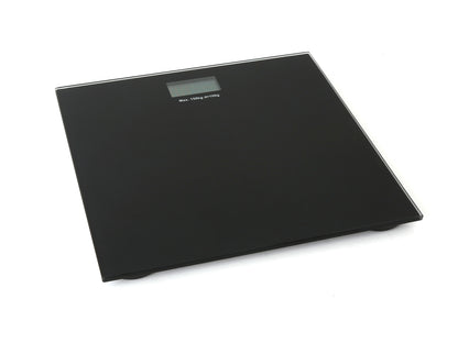 Omega OBSB Personenweegschaal - 28x26cm - Weegschaal met LCD Display - Tot 180 kg - Zwart