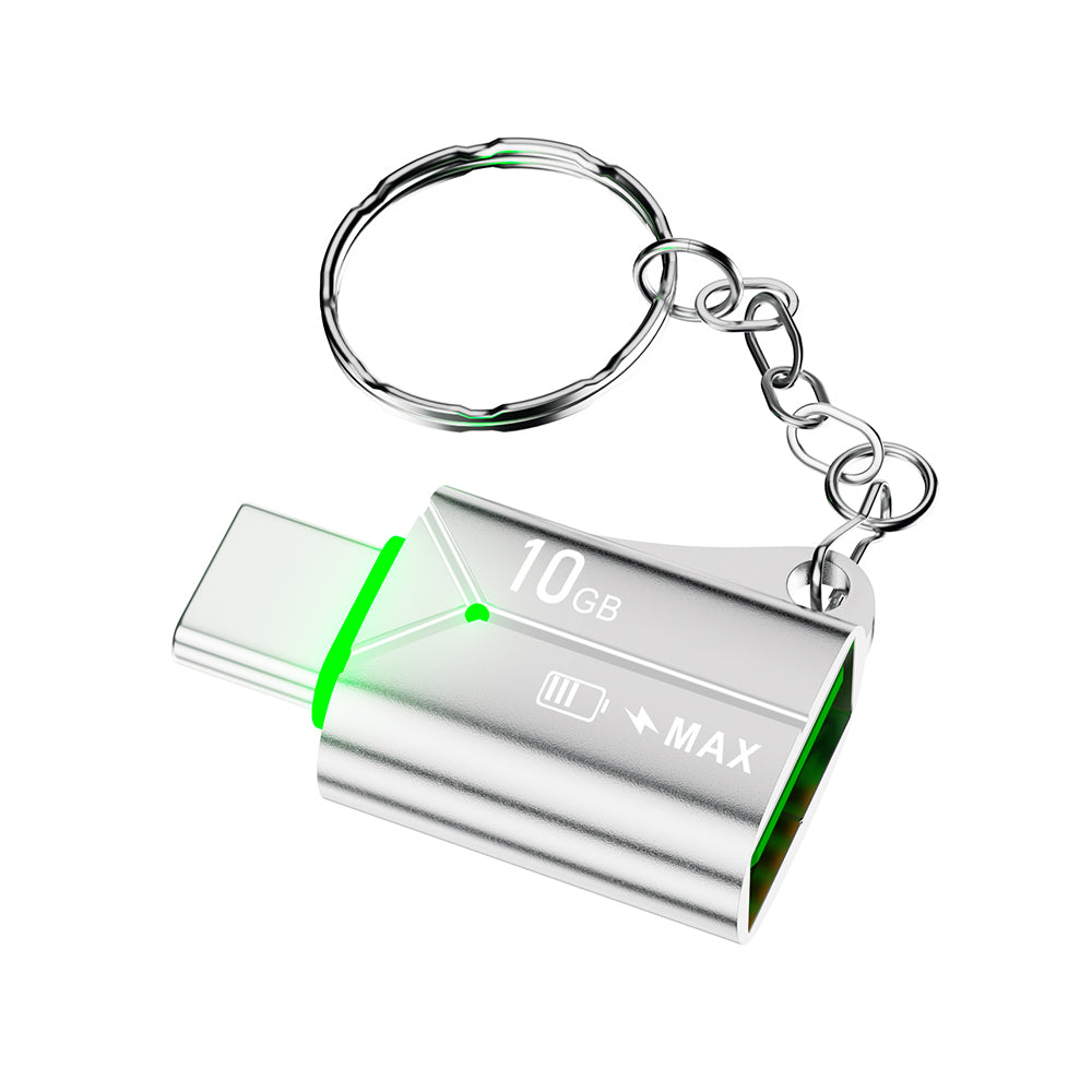 NÖRDIC OTG-C34 USB-A OTG Female naar USB-C Male Adapter - USB 3.2 Gen 2 - 10Gbps - Zilver