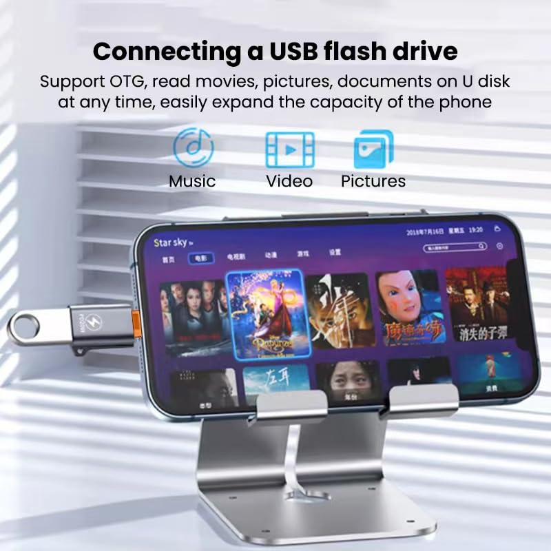 NÖRDIC OTG-LGNG1 USB-A Vrouwelijk naar Lightning Mannelijk Adapter - USB 3.1 OTG - Zilver