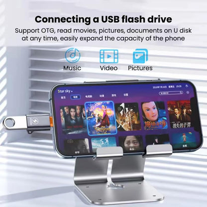 NÖRDIC OTG-LGNG1 USB-A Vrouwelijk naar Lightning Mannelijk Adapter - USB 3.1 OTG - Zilver