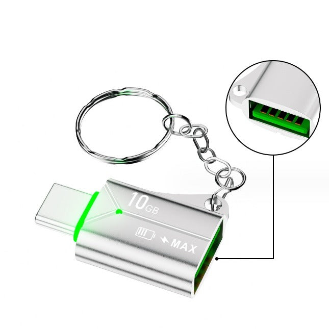 NÖRDIC OTG-C34 USB-A OTG Female naar USB-C Male Adapter - USB 3.2 Gen 2 - 10Gbps - Zilver