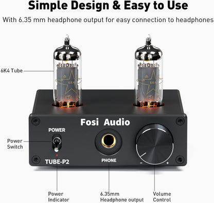 Fosi Audio Interface - Headphone Amplifier - Hifi Stereo Set - Suitable for MP3, Headset, Smartphone, Laptop &amp; Tablet