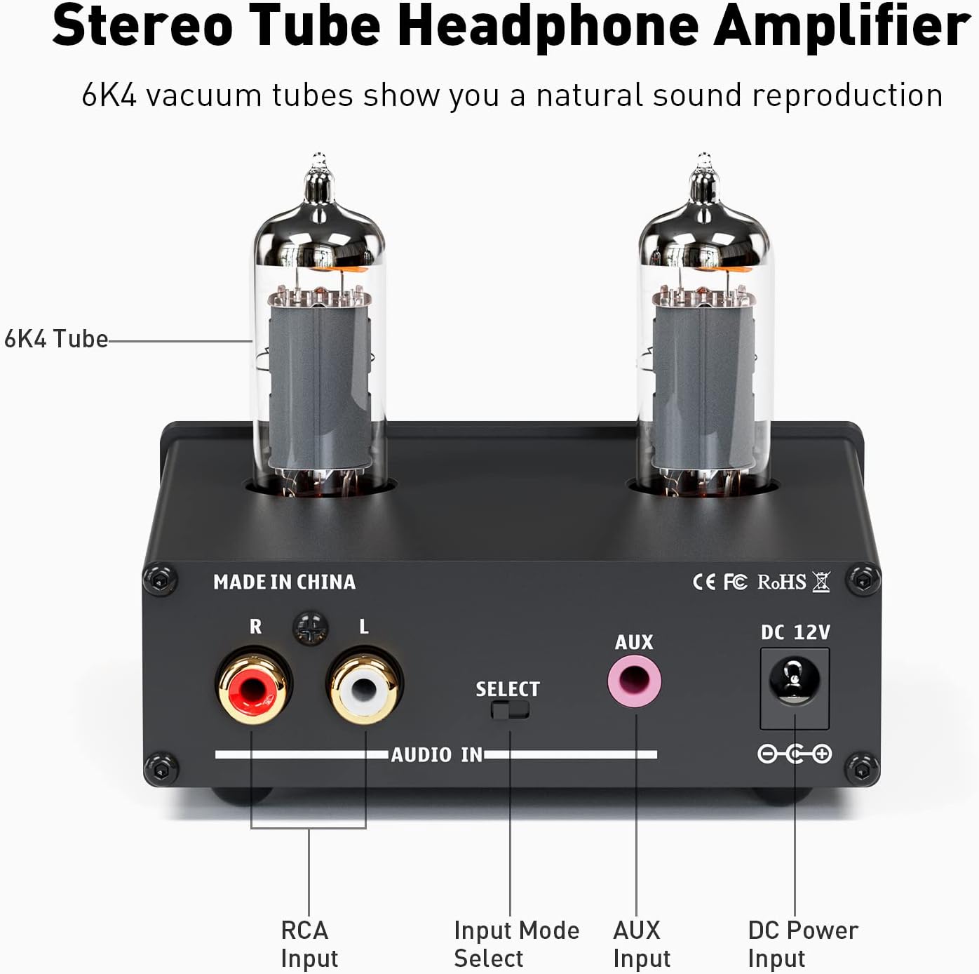 Fosi Audio Interface - Headphone Amplifier - Hifi Stereo Set - Suitable for MP3, Headset, Smartphone, Laptop &amp; Tablet