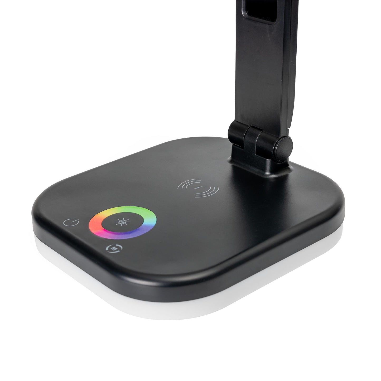 Platinet Bureaulamp LED - Draadloze oplader 5W - Wekker & Thermometer - Geschikt voor Smartphones - Zwart
