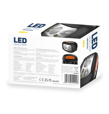 Platinet PHL2882 LED Hoofdlamp - 1200 mAh - Oplaadbaar - Kamperen en Outdoor - 270lm