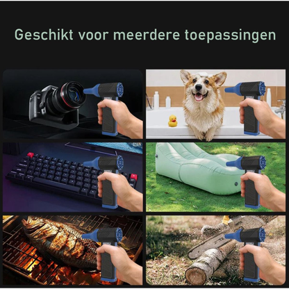 Delmark Turbo Fan - 130.000 RPM - Luchtpistool en stofzuiger in 1 - 300g stuwkracht - 5000mAh Accu