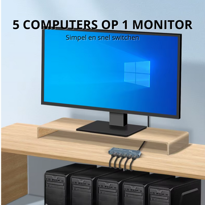 Delmark 5 naar 1 HDMI 2.1 Switch - 8K/60Hz - Aluminium Behuizing - IR Afstandsbediening - 5 apparaten op 1 Monitor