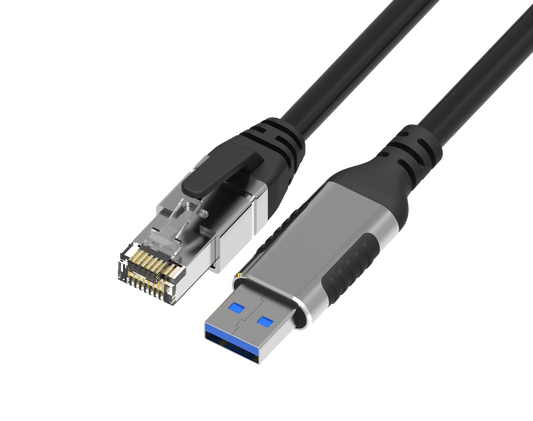 NÖRDIC RJ45A-30 USB-A 3.1 5Gbps naar RJ45 1Gbps Kabel - Geschikt voor Windows, MacOS, Linux, ChromeOS - 3m