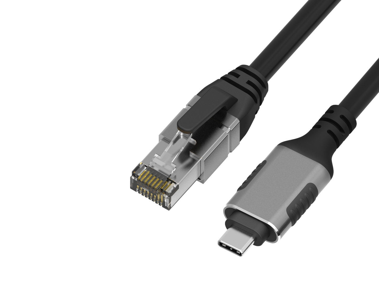 NÖRDIC RJ45C-20 USB-C 3.1 5Gbps to RJ45 1Gbps Cable - Suitable for Windows, MacOS, Linux, ChromeOS - 2m