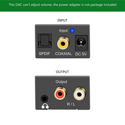 Delmark Digitaal naar Analoog Audio Converter - Toslink naar RCA of AUX hoofdtelefoon 3.5mm jack - Coax naar RCA