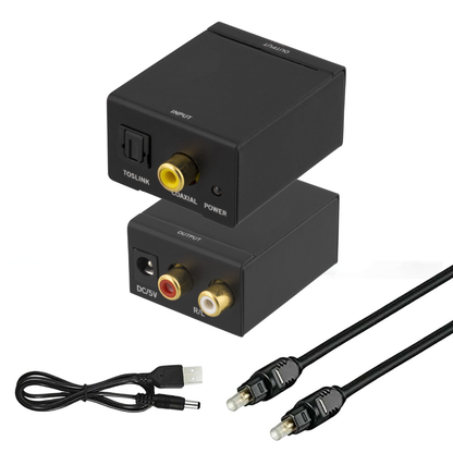 Delmark Digitaal naar Analoog Audio Converter - Toslink naar RCA - Coax naar RCA - Geschikt voor TV, Versterker & Soundbar