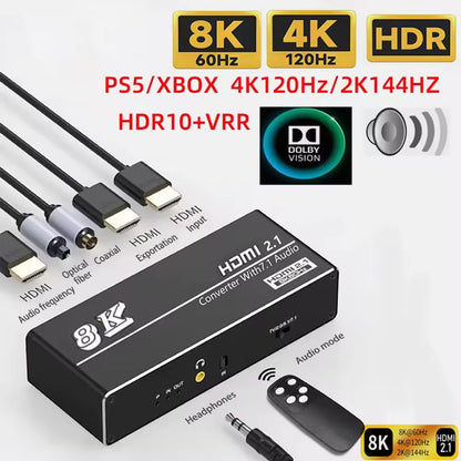 NÖRDIC SGM-235 HDMI 2.1 Converter - 8K 60Hz, 4K 120Hz - 7.1 Audio - Extractor - S/PDIF, Coaxiaal, AUX