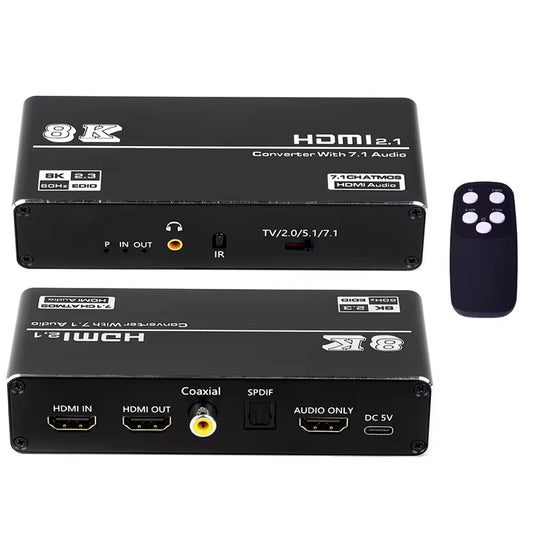 NÖRDIC SGM-235 HDMI 2.1 Converter - 8K 60Hz, 4K 120Hz - 7.1 Audio - Extractor - S/PDIF, Coaxiaal, AUX