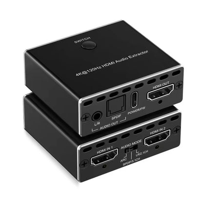 NÖRDIC SGM-237 HDMI 2.1 Switch - Audio Extractor - 8K60Hz, 4K120Hz - 3.5mm Jack AUX - Optical SPDIF