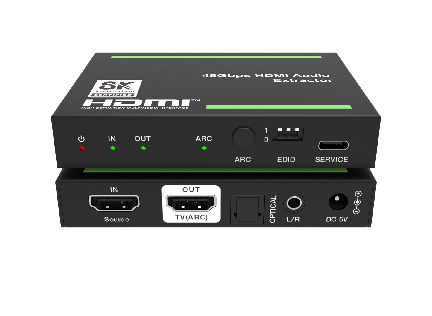 NÖRDIC Premium HDMI 2.1 Audio Extractor - 8K60Hz, 4K120Hz - Gaming &amp; Home Cinema - Dolby Atmos, HDR10+