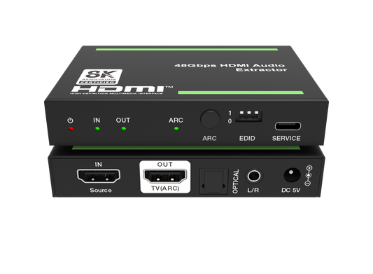 NÖRDIC Premium HDMI 2.1 Audio Extractor - 8K60Hz, 4K120Hz - Gaming &amp; Home Cinema - Dolby Atmos, HDR10+