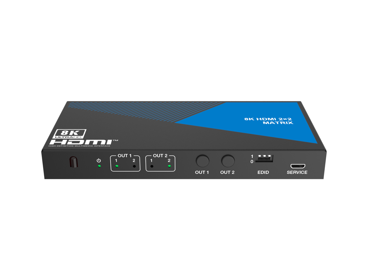 NÖRDIC HDMI Matrix Switch 2x2 - 8K 60Hz - 4K 120Hz - Met Audio Extractor Toslink & AUX - HDMI 2.1 - Met Afstandsbediening