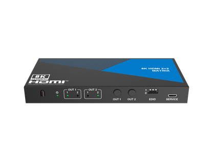 NÖRDIC HDMI Matrix Switch 2x2 - 8K 60Hz - 4K 120Hz - Met Audio Extractor Toslink & AUX - HDMI 2.1 - Met Afstandsbediening