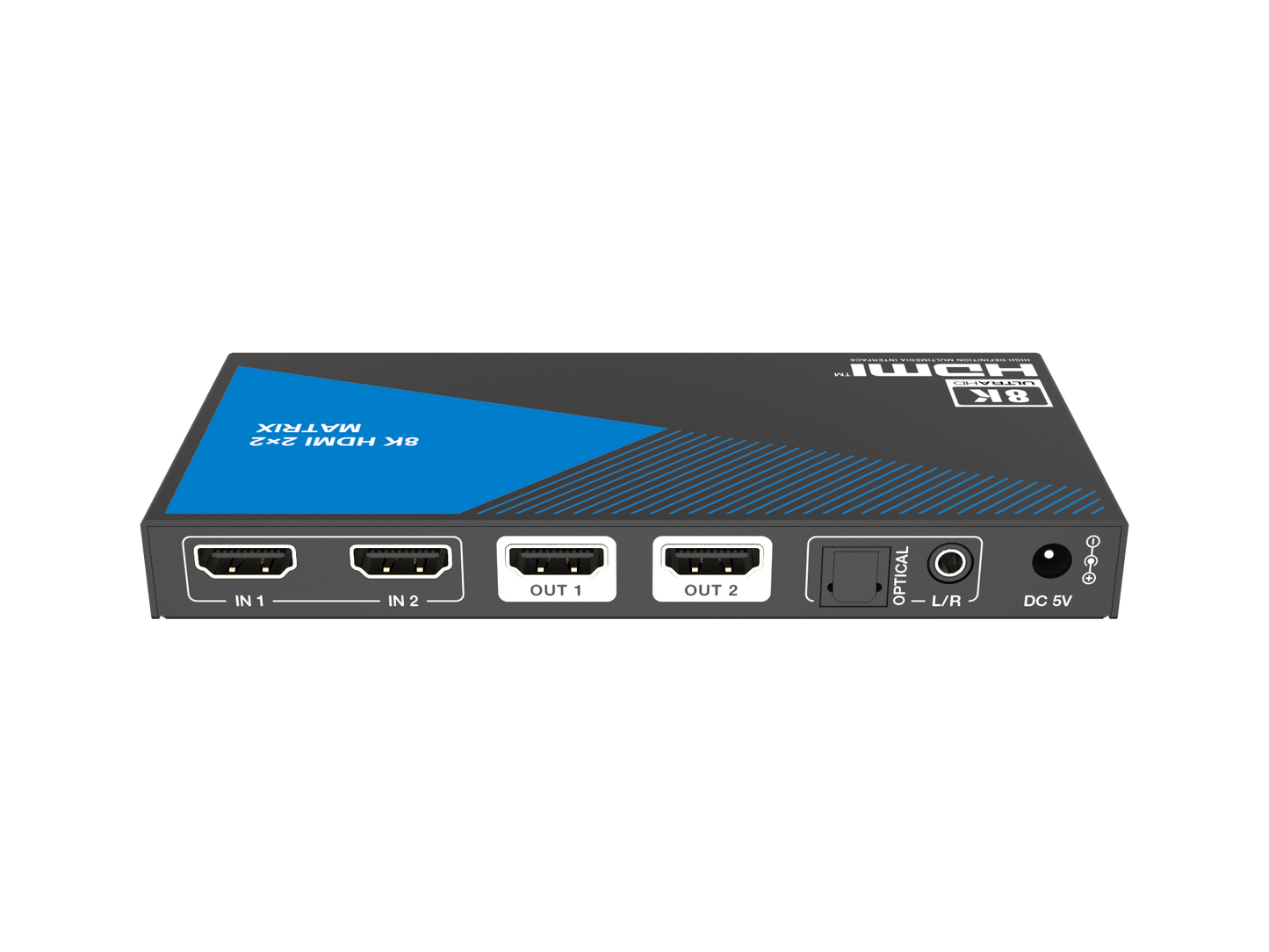 NÖRDIC HDMI Matrix Switch 2x2 - 8K 60Hz - 4K 120Hz - Met Audio Extractor Toslink & AUX - HDMI 2.1 - Met Afstandsbediening