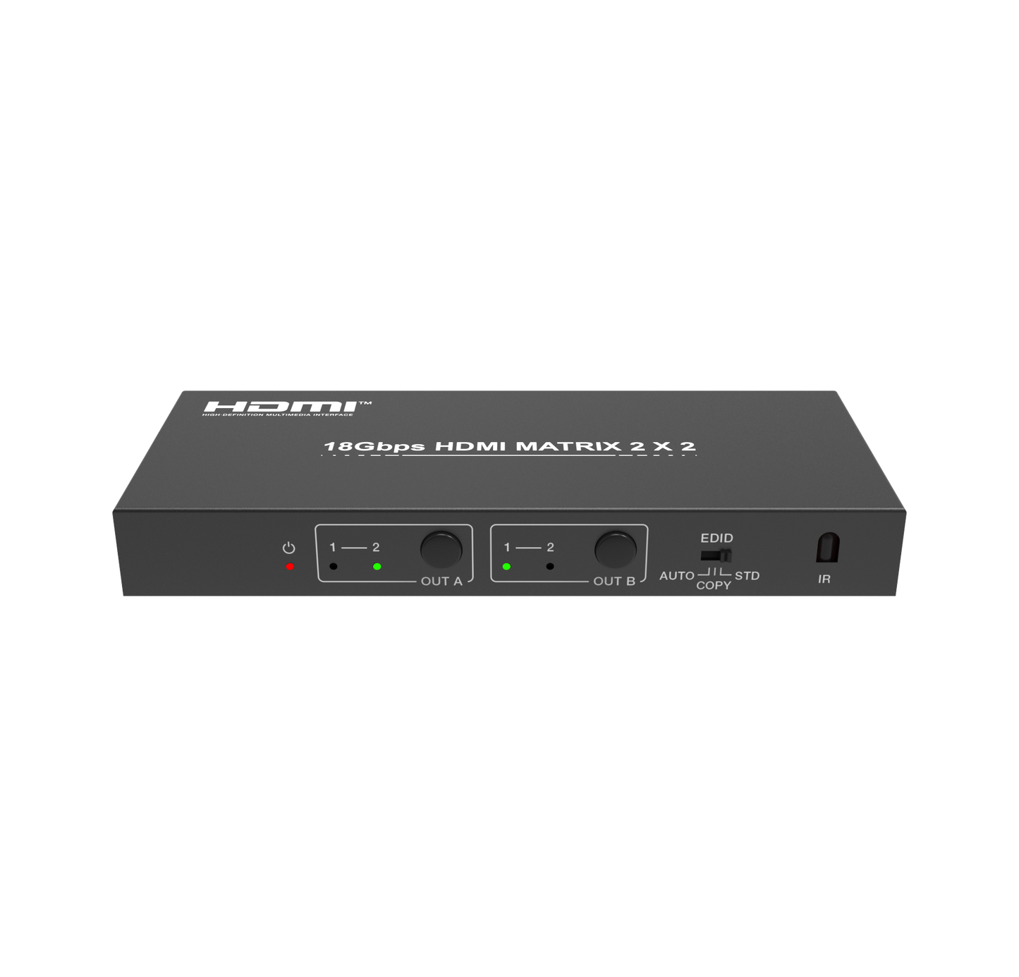 NÖRDIC HDMI Matrix Switch - 4K60Hz - 18Gbps - 2 In 2 Out - Optical Audio Extractor - HDCP2.2
