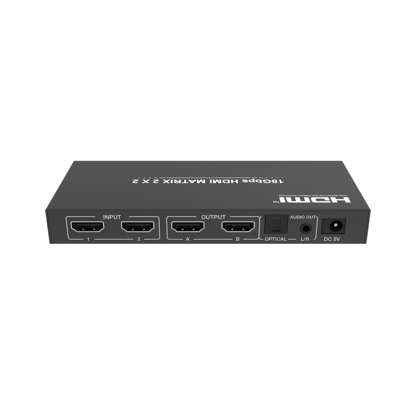NÖRDIC HDMI Matrix Switch - 4K60Hz - 18Gbps - 2 In 2 Out - Optical Audio Extractor - HDCP2.2