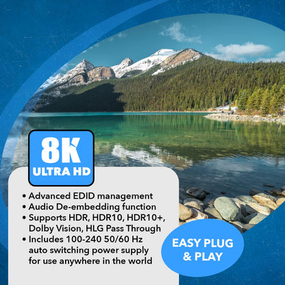 NÖRDIC HDMI 2.1 Switch - HDMI Switch 8K - 2 to 1 - 8K60Hz 4K120Hz - HDMI Audio Extractor