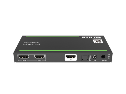 NÖRDIC HDMI 2.1 Switch - HDMI Switch 8K - 2 to 1 - 8K60Hz 4K120Hz - HDMI Audio Extractor