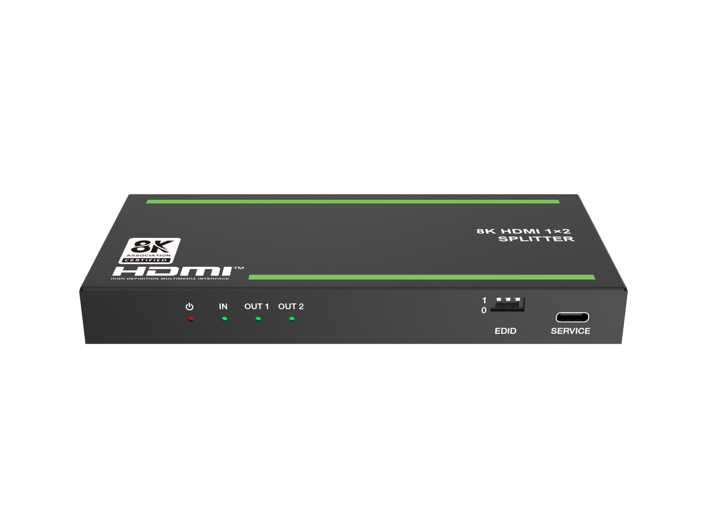 NÖRDIC 4K HDMI 2.1 Splitter 1 in 2 uit - 8K60Hz, 4K120Hz - Ultra HD Audio Extractor - PC, Laptop & Gaming