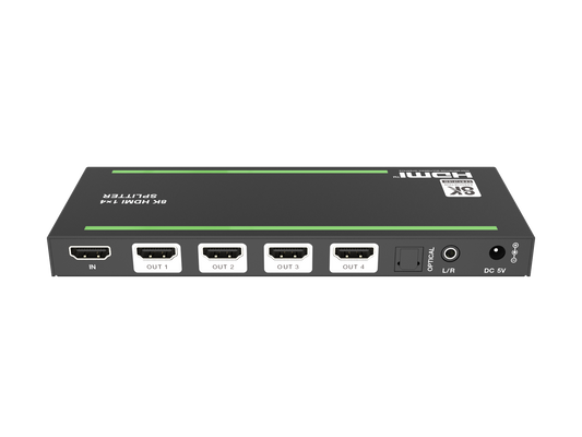 NÖRDIC 4K HDMI 2.1 Splitter 1 in 4 out - 8K60Hz, 4K120Hz - Ultra HD Audio Extractor - PC, Laptop &amp; Gaming