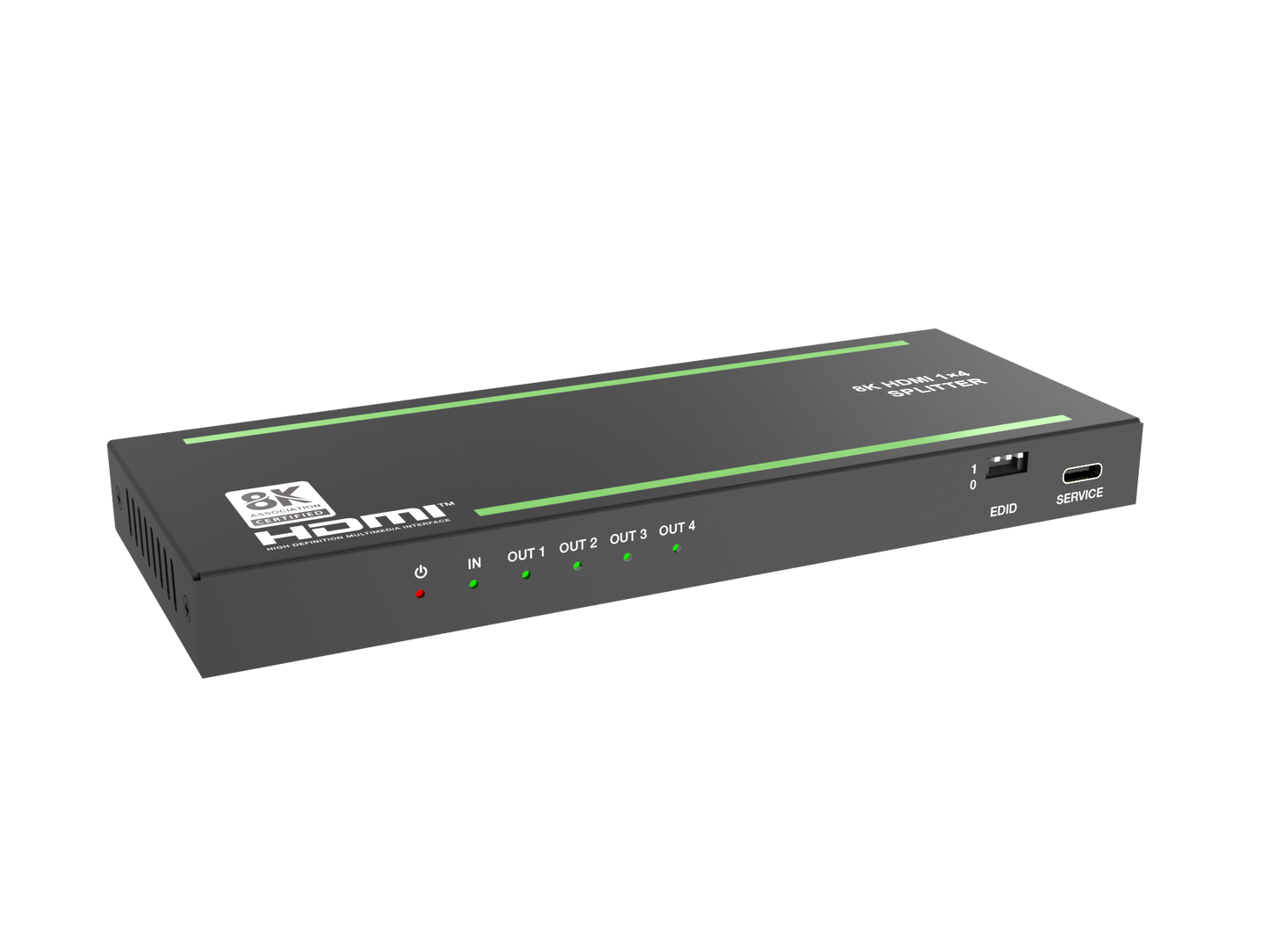 NÖRDIC 4K HDMI 2.1 Splitter 1 in 4 out - 8K60Hz, 4K120Hz - Ultra HD Audio Extractor - PC, Laptop &amp; Gaming