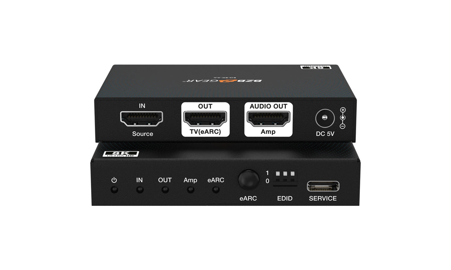 NÖRDIC 8K HDMI 2.1 - Audio Extractor - Suitable for TV, Amplifiers &amp; AV Receivers - PlayStation 5 and Xbox Series X