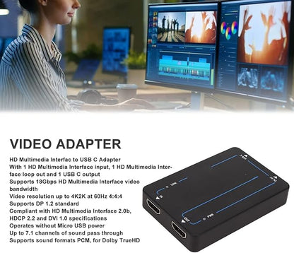 NÖRDIC HDMI naar USB C - Adapter, Converter - 4K60Hz - Geschikt voor Laptop, PC, Playstation, Xbox, Nintendo Switch