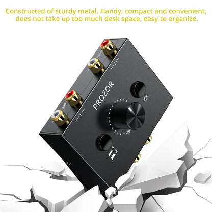 Nördic RCA Stereo Audio Switch – 2-in-1 Stereo Schakelaar en Splitter – 2 naar 1 of 1 naar 2