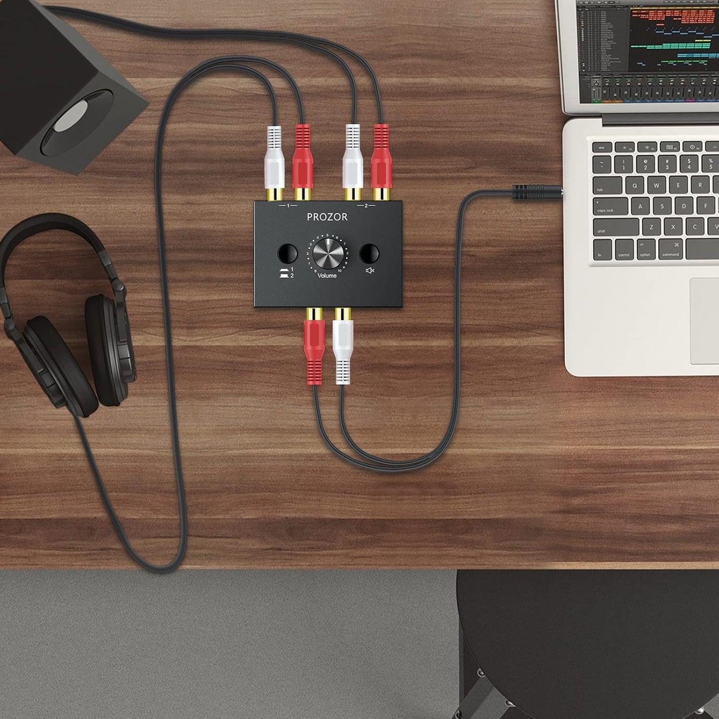 Nördic RCA Stereo Audio Switch – 2-in-1 Stereo Schakelaar en Splitter – 2 naar 1 of 1 naar 2