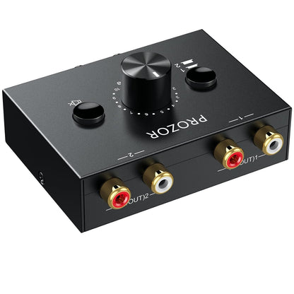 Nördic RCA Stereo Audio Switch – 2-in-1 Stereo Schakelaar en Splitter – 2 naar 1 of 1 naar 2