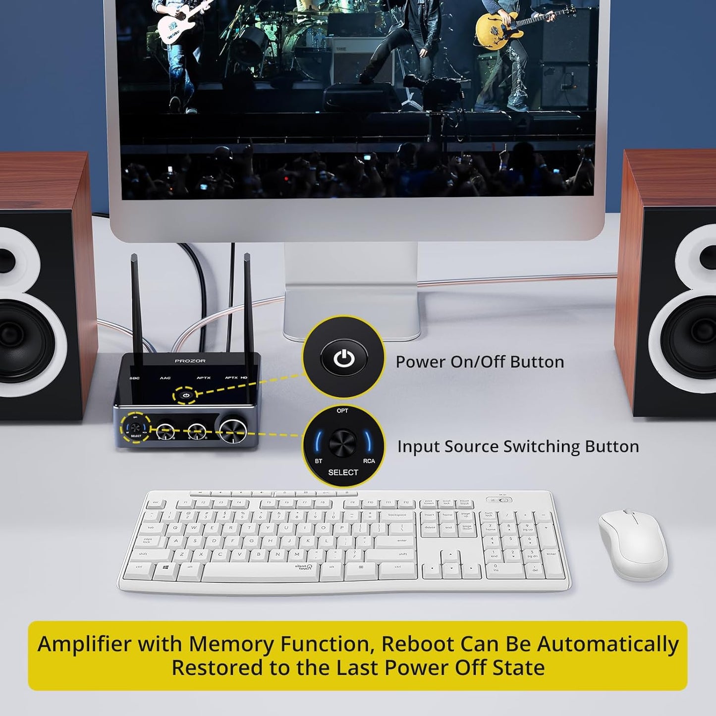 NÖRDIC Bluetooth 5.2 Hi-Fi versterker 192kHz/24Bit 2x100W