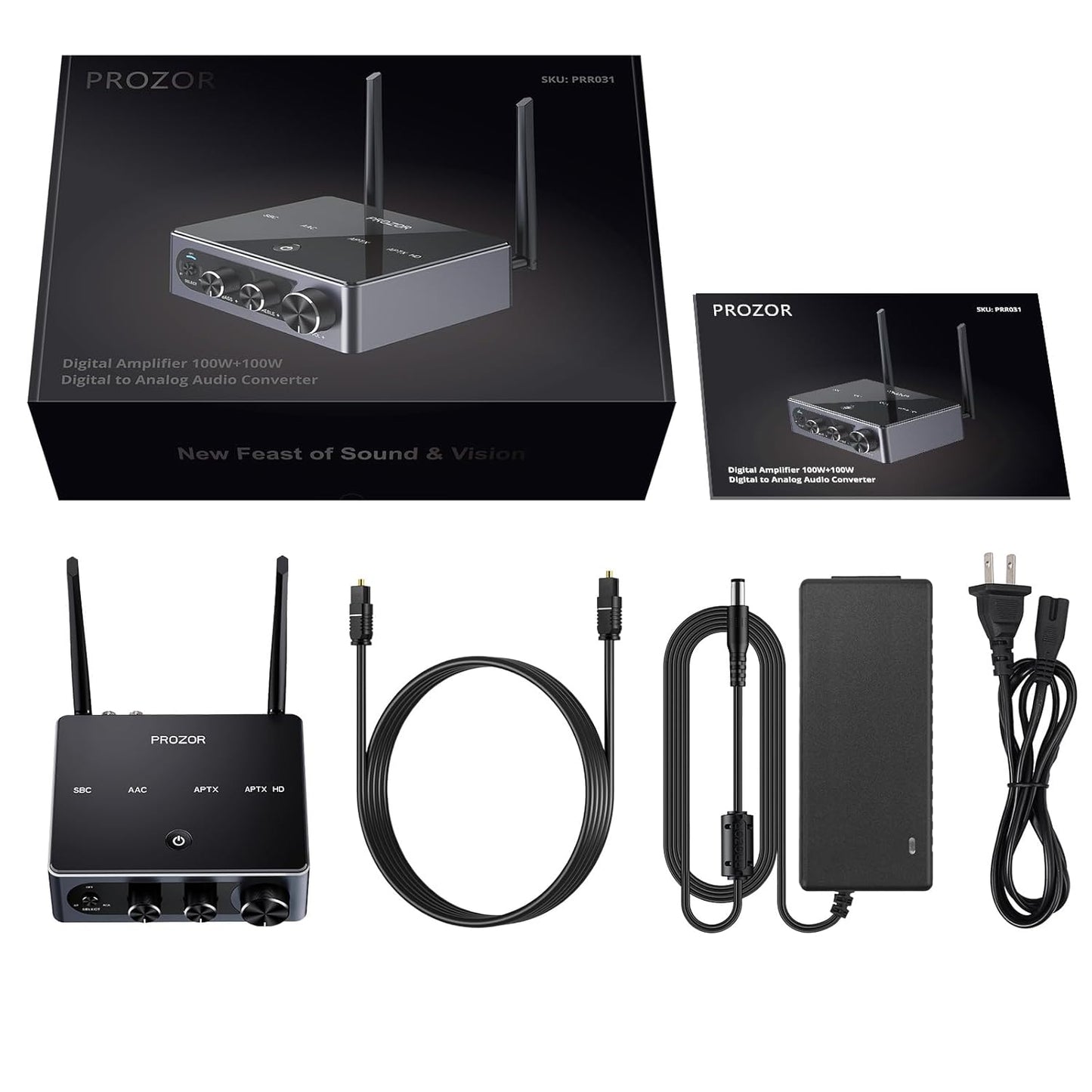 NÖRDIC Bluetooth 5.2 Hi-Fi versterker 192kHz/24Bit 2x100W