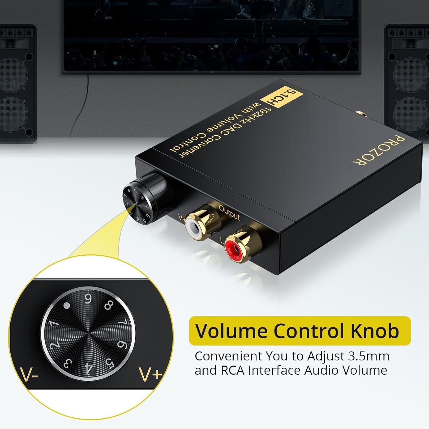 NÖRDIC 5.1CH Digitale Naar Analoge DAC - Coaxiaal/Toslink Naar RCA - 192kHz Converter - Ondersteunt DTS & Dolby AC3